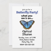 Blauwe Morpho Vlinder Optische Illusie Grappig Fee Kaart (Voorkant)