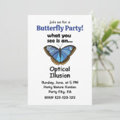 Blauwe Morpho Vlinder Optische Illusie Grappig Fee Kaart (Staand voorkant)