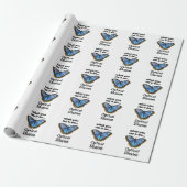 Blauwe Morpho Vlinder Optische Illusie Grappige Ci Cadeaupapier (Uitgerold)