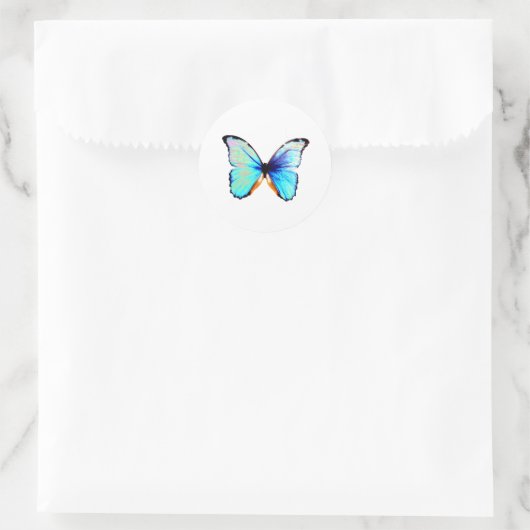 Blauwe Morpho Vlinder Stickers (Tas)