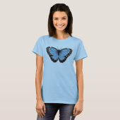 Blauwe Morpho vlinder T-shirt (Voorkant volledig)