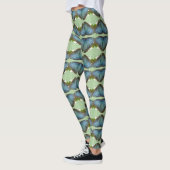 Blauwe Morpho Vlinder Vleugel Patroon Legging (Links)