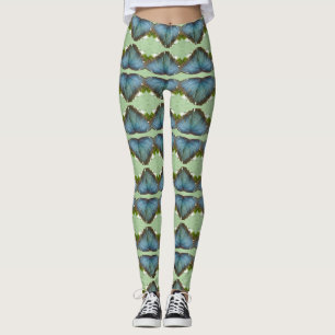 Blauwe Morpho Vlinder Vleugel Patroon Legging