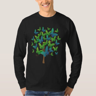 Blauwe Morpho Vlinder Zwerm Lepidoptera Entomologi T-shirt