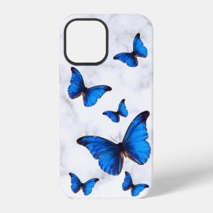 Blauwe Morpho Vlinders in Vlucht Gemarmerd iPhone 12 Hoesje