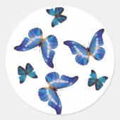 Blauwe Morpho Vlinders Stickers (Voorkant)