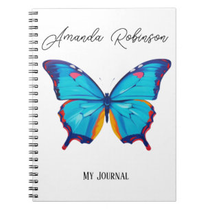 Blauwe morpho vlinderschilderij (PERSONALISEREN) Notitieboek