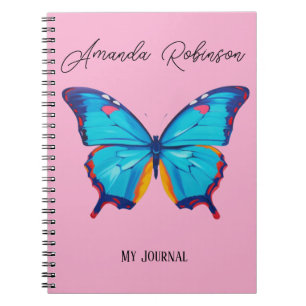 Blauwe morpho vlinderschilderij (PERSONALISEREN) Notitieboek