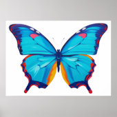 Blauwe morpho vlinderschilderij poster (Voorkant)