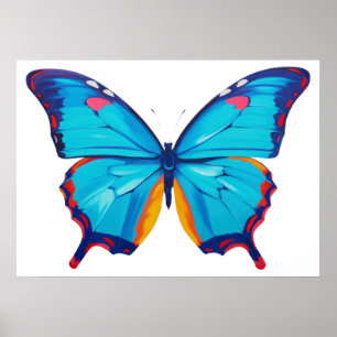 Blauwe morpho vlinderschilderij poster
