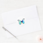 Blauwe Morpho Vlinderstickers Ronde Sticker (Envelop)