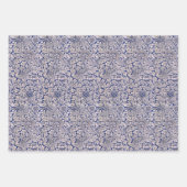 Blauwe  Morris-patroonvogels en konijnen Inpakpapier Vel (Voorkant 3)