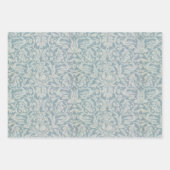 Blauwe  Morris-patroonvogels en konijnen Inpakpapier Vel (Voorkant 2)