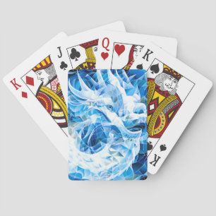 Blauwe Mosaïek Draak  Pokerkaarten