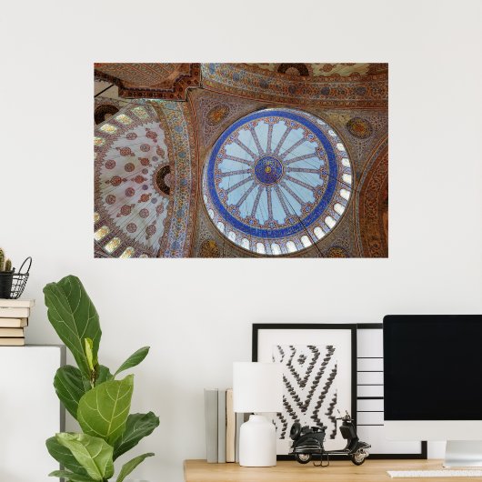 Blauwe moskee afdrukken poster (Thuiskantoor)