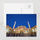 Blauwe moskee bij nacht briefkaart (Voorkant / Achterkant)