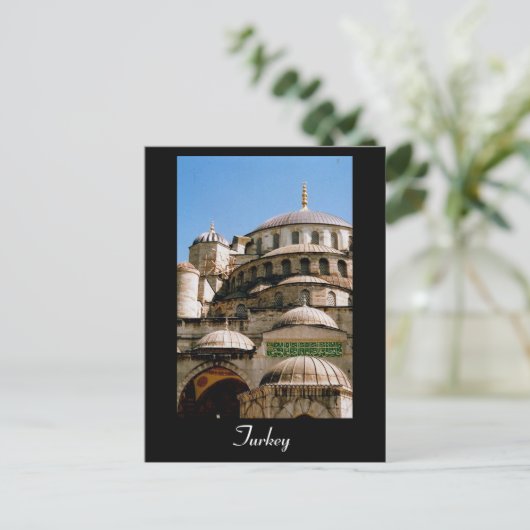 blauwe moskee briefkaart (Staand voorkant)