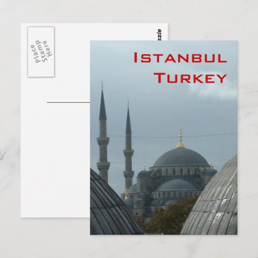 Blauwe moskee briefkaart (Voorkant / Achterkant)