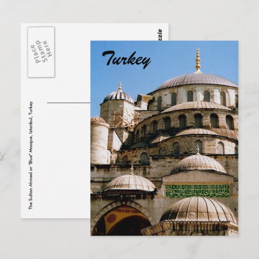 blauwe moskee briefkaart (Voorkant / Achterkant)