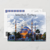 Blauwe moskee - Briefkaart van Istanbul (Voorkant / Achterkant)
