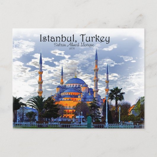 Blauwe moskee - Briefkaart van Istanbul (Voorkant)