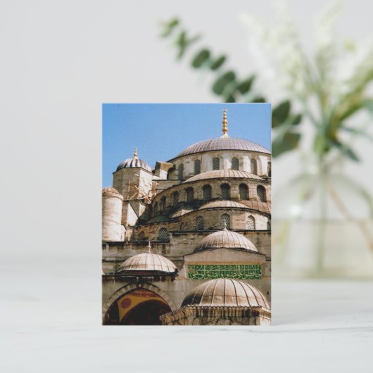 blauwe moskee camii briefkaart (Staand voorkant)
