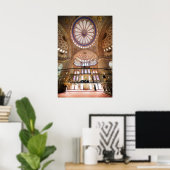 Blauwe moskee-interieurarchitectuur poster (Thuiskantoor)