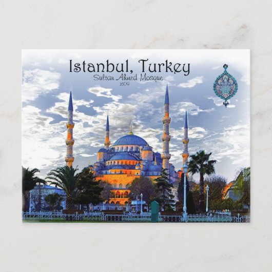 Blauwe moskee - Istanbul Briefkaart (Voorkant)