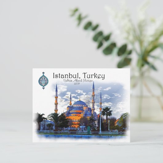 Blauwe moskee - Istanbul, Turkije Briefkaart (Staand voorkant)