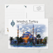 Blauwe moskee - Istanbul, Turkije Briefkaart (Voorkant / Achterkant)