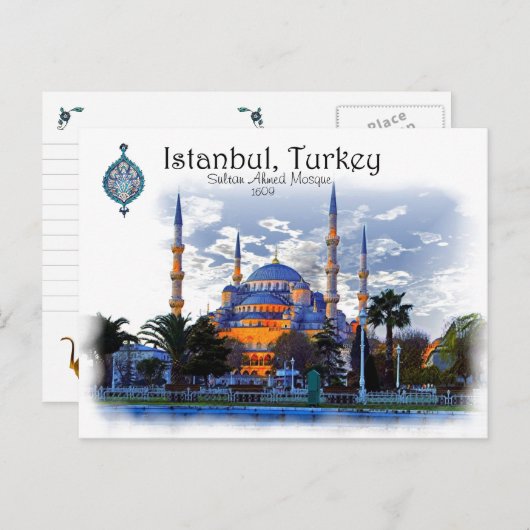 Blauwe moskee - Istanbul, Turkije Briefkaart (Voorkant / Achterkant)