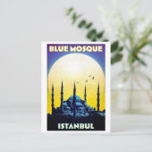 Blauwe moskee, kerk, Istanbul, Turkije, vintage Briefkaart (Staand voorkant)
