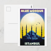 Blauwe moskee, kerk, Istanbul, Turkije, vintage Briefkaart (Voorkant / Achterkant)
