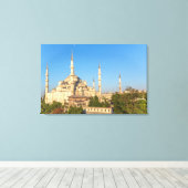 Blauwe Moskee Landschap Canvas Afdruk (Insitu (Houten vloer))