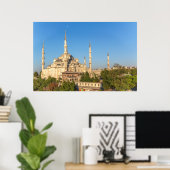 Blauwe Moskee Landschap Poster (Thuiskantoor)