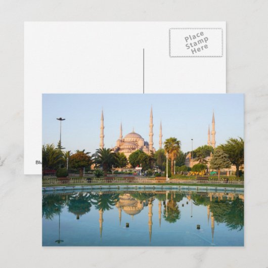 Blauwe moskee op Dawn Briefkaart (Voorkant / Achterkant)