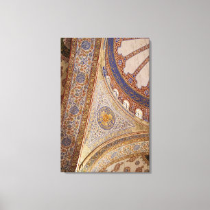 Blauwe Moskee Plafond Canvas Afdruk