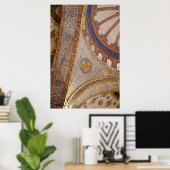 Blauwe Moskee Plafond Poster (Thuiskantoor)