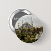 Blauwe moskee ronde button 5,7 cm (Voorkant /achterkant)