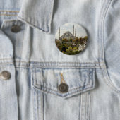Blauwe moskee ronde button 5,7 cm (In situ)