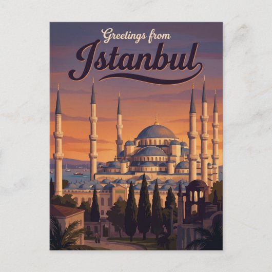 Blauwe Moskee Turkije Briefkaart (Voorkant)