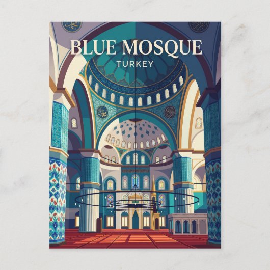 Blauwe Moskee Turkije Briefkaart (Voorkant)