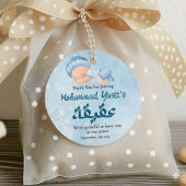 Blauwe Moslim Pasgeboren Baby Boy Aqeeqah Bedankjes Labels