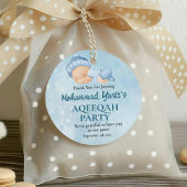 Blauwe Moslim Pasgeboren Baby Boy Aqeeqah Favoriet Bedankjes Labels