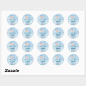 Blauwe Moslim Pasgeboren Baby Boy Aqeeqah Ronde Sticker (Vel)