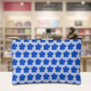 Blauwe Mosroos Naadloos Patroon Pouch Etui