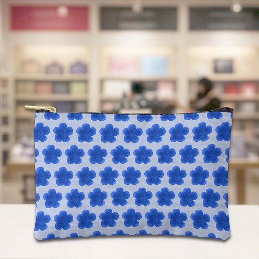 Blauwe Mosroos Naadloos Patroon Pouch Etui