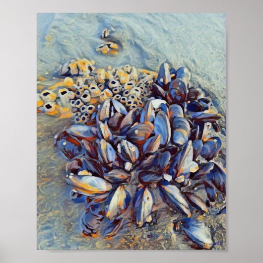 Blauwe mossel 8 x 10 Canvas afdrukken Poster (Voorkant)