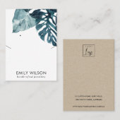 BLAUWE MOSTERA FAUNA KETTING DIE COMBO-DISPLAY VER VISITEKAARTJE (Voorkant / Achterkant)