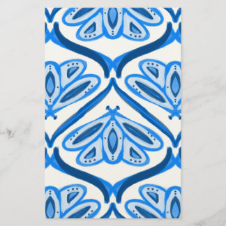 Blauwe Mot Vlinder Aquarel Ziet Er Wit Mooi Uit Briefpapier